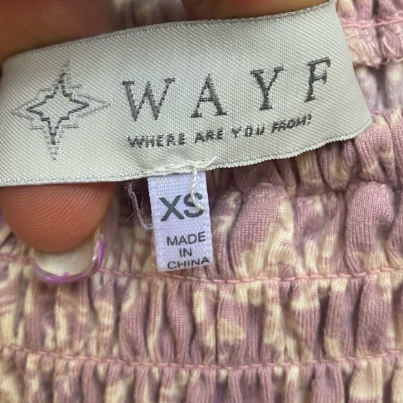 WAYF I Mauve Botanical I Smocked Bodice I Jumpsuit I Size: XS - Picture 13 of 13